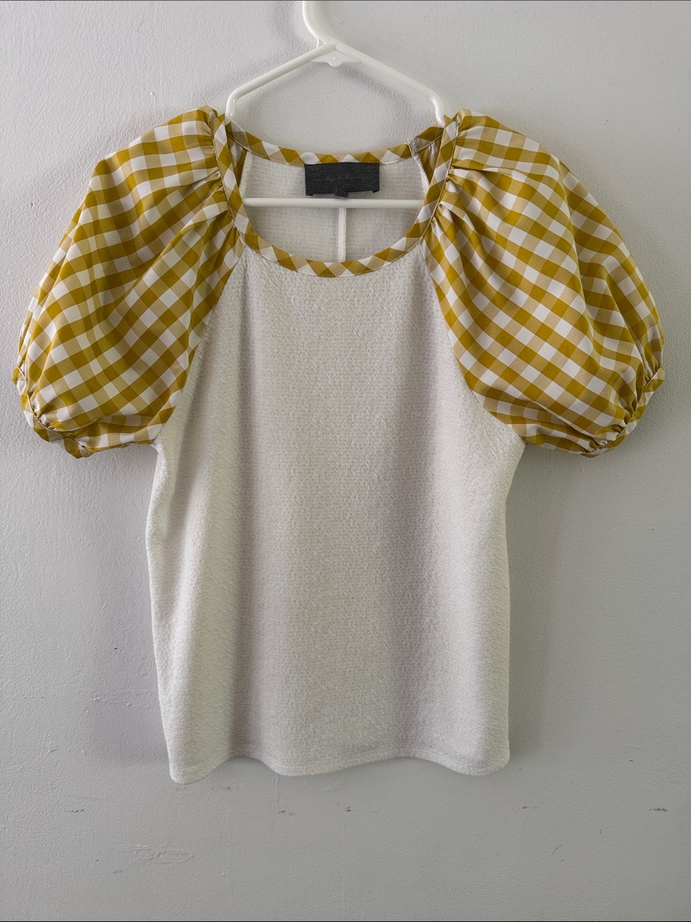 Anthropologie Sunday in Brooklyn Blair Yellow and White Top Sz XS